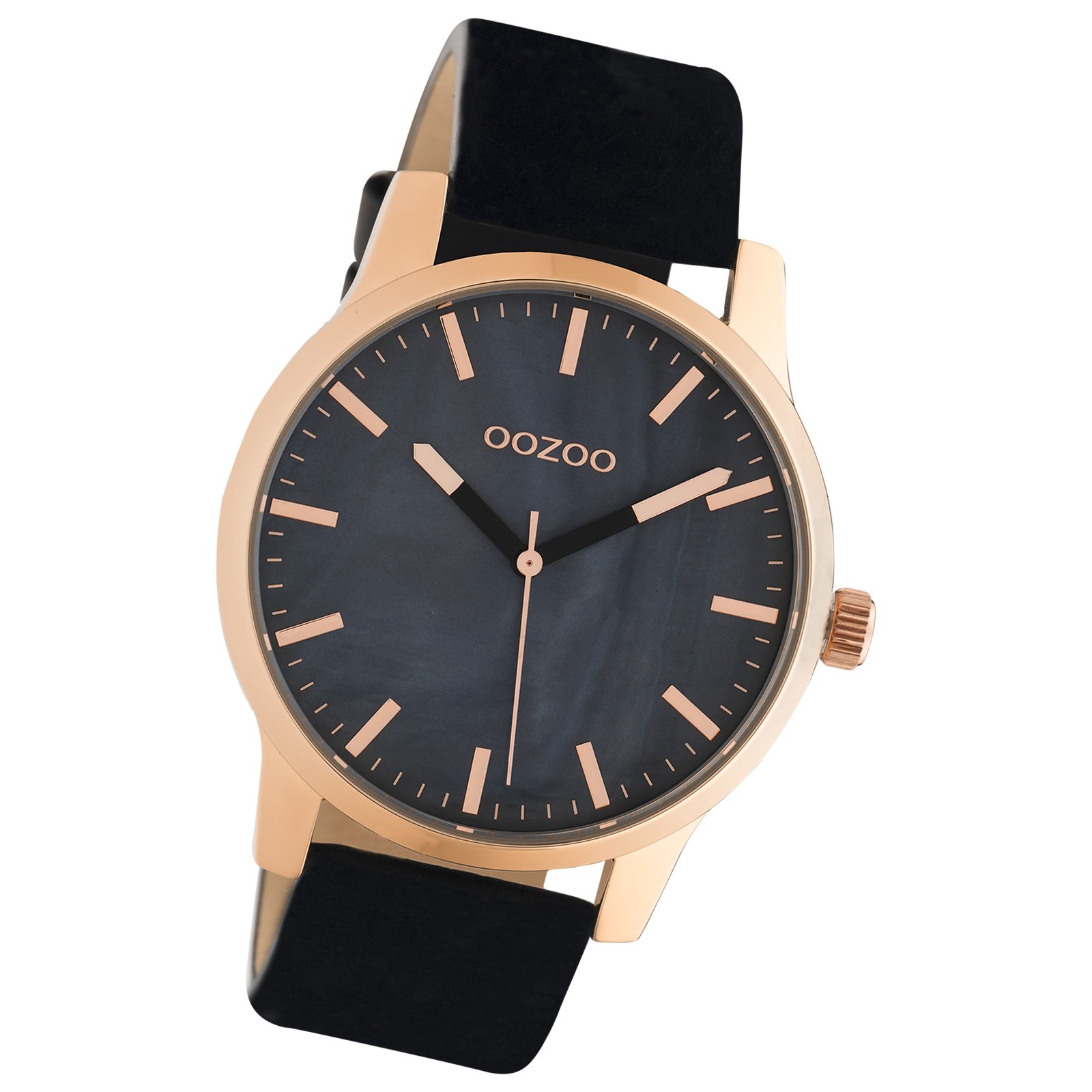 Oozoo Damen Armbanduhr Timepieces Analog Leder schwarz UOC10729