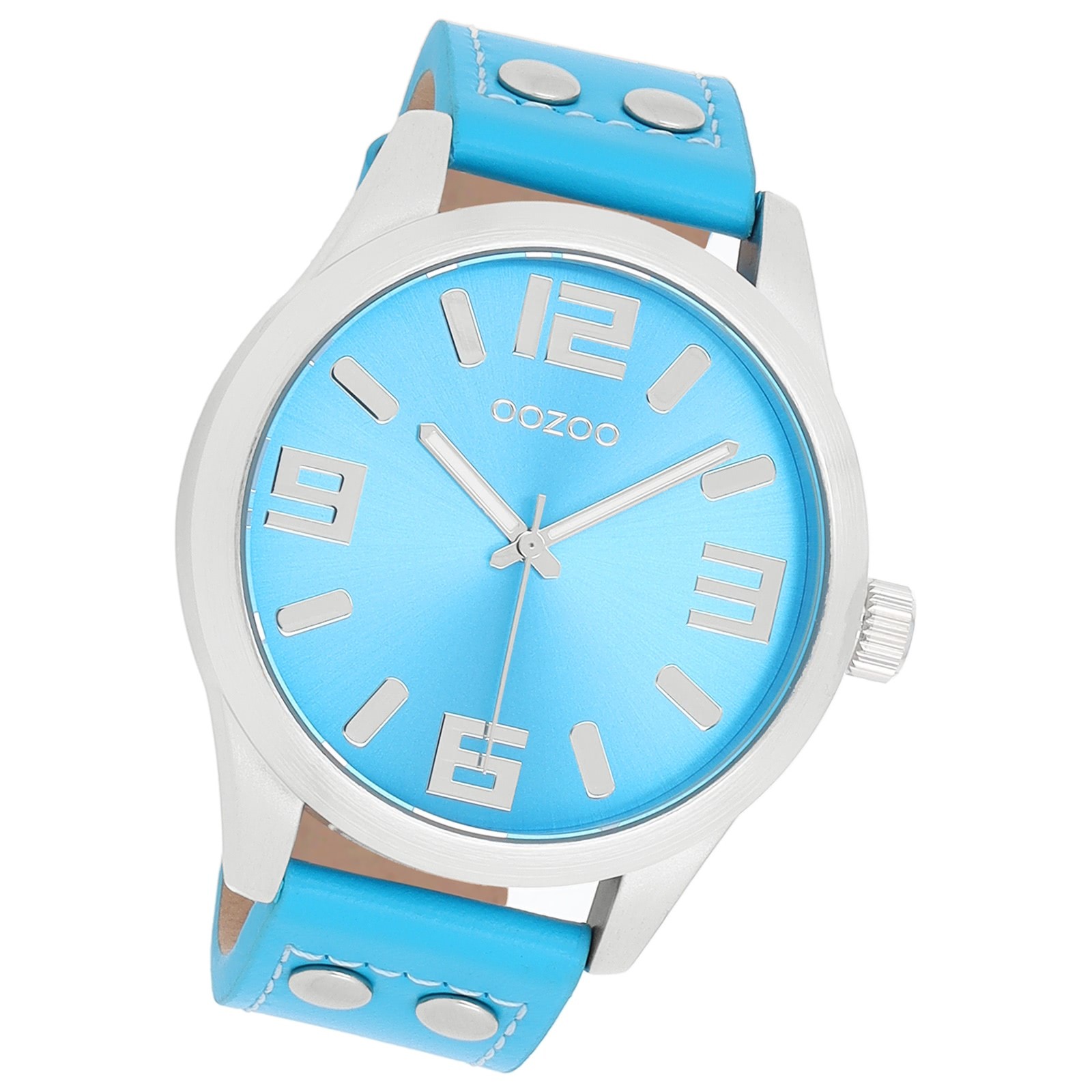 Oozoo Damen Armbanduhr Timepieces Analog Leder hellblau UOC1075A