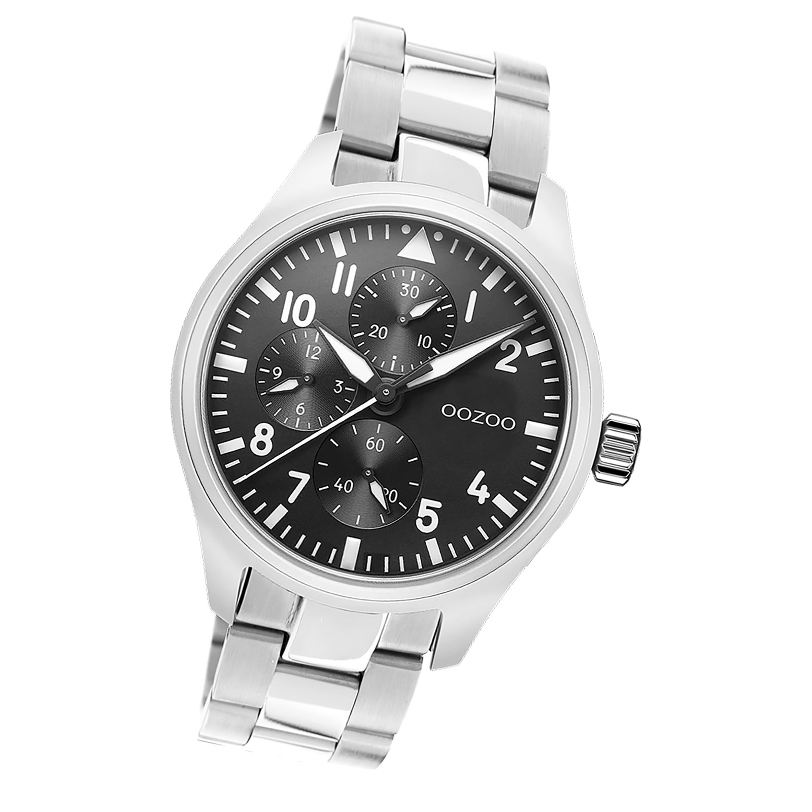 Oozoo Herren UOC10956 Analog C10956 Edelstahl Timepieces silber Armbanduhr