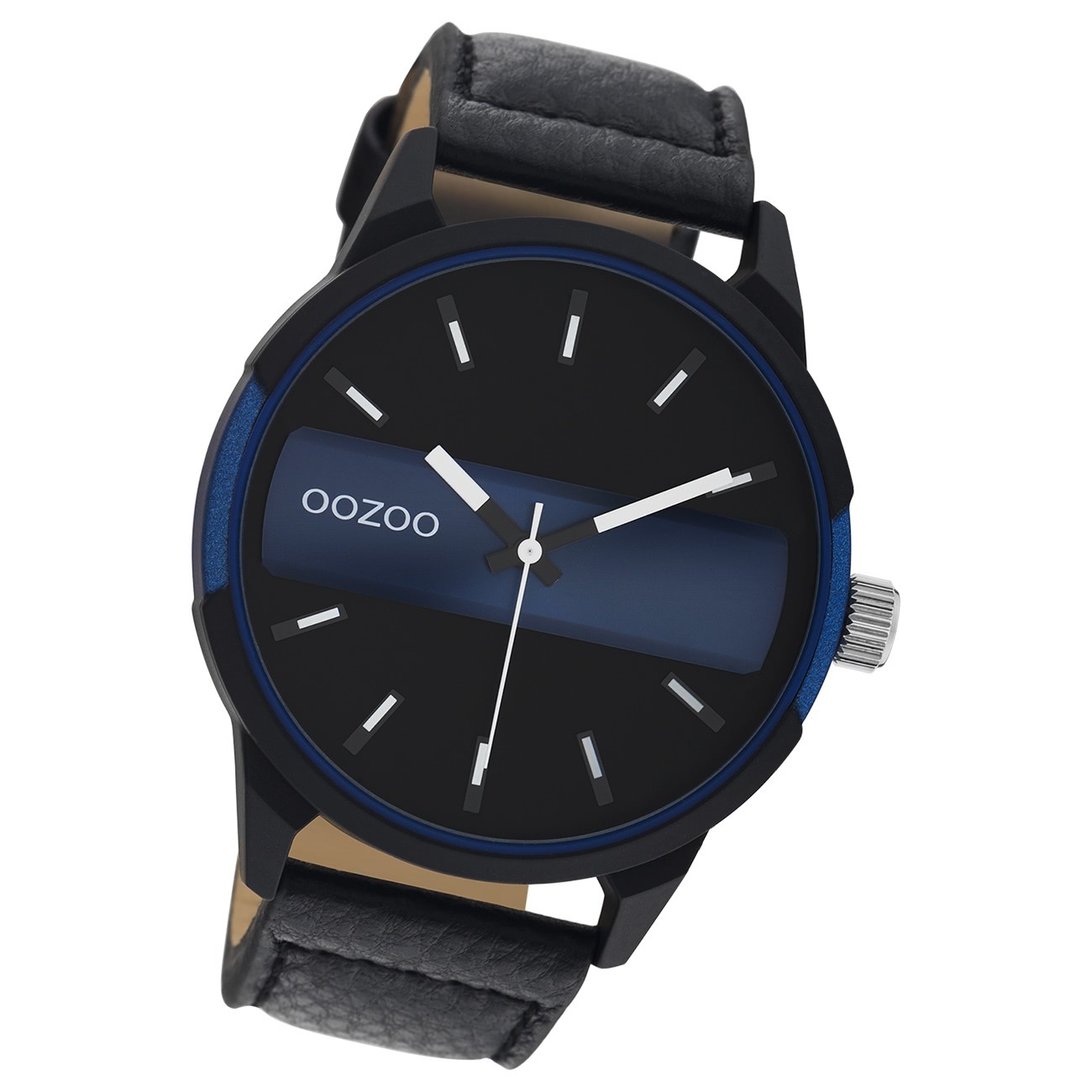 Oozoo Herren Armbanduhr Timepieces C11003 Analog Leder schwarz UOC11003
