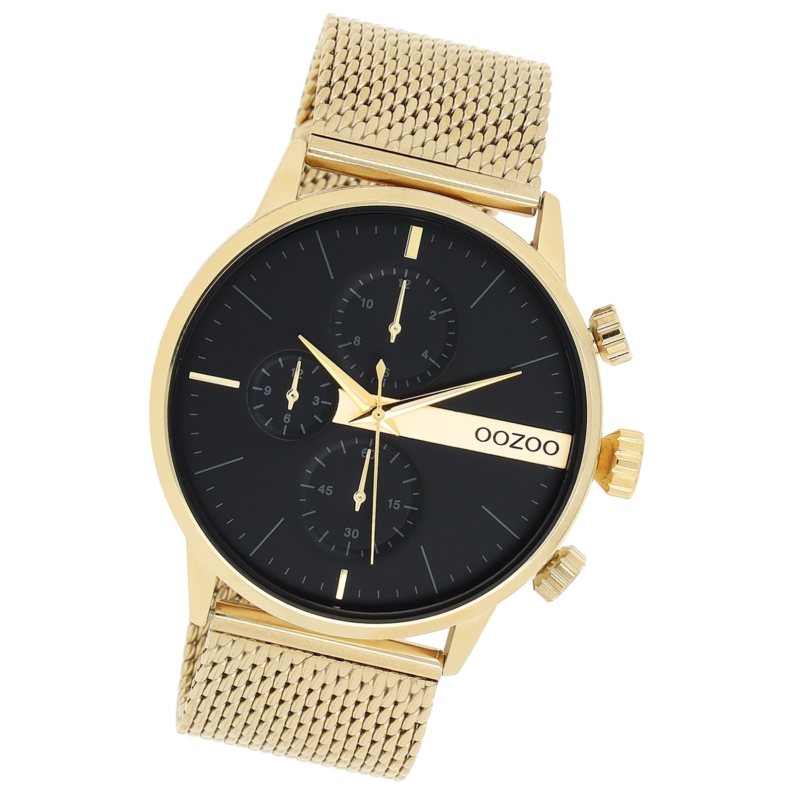 Oozoo Herren Armbanduhr Timepieces Analog Metall Mesh gold UOC11102