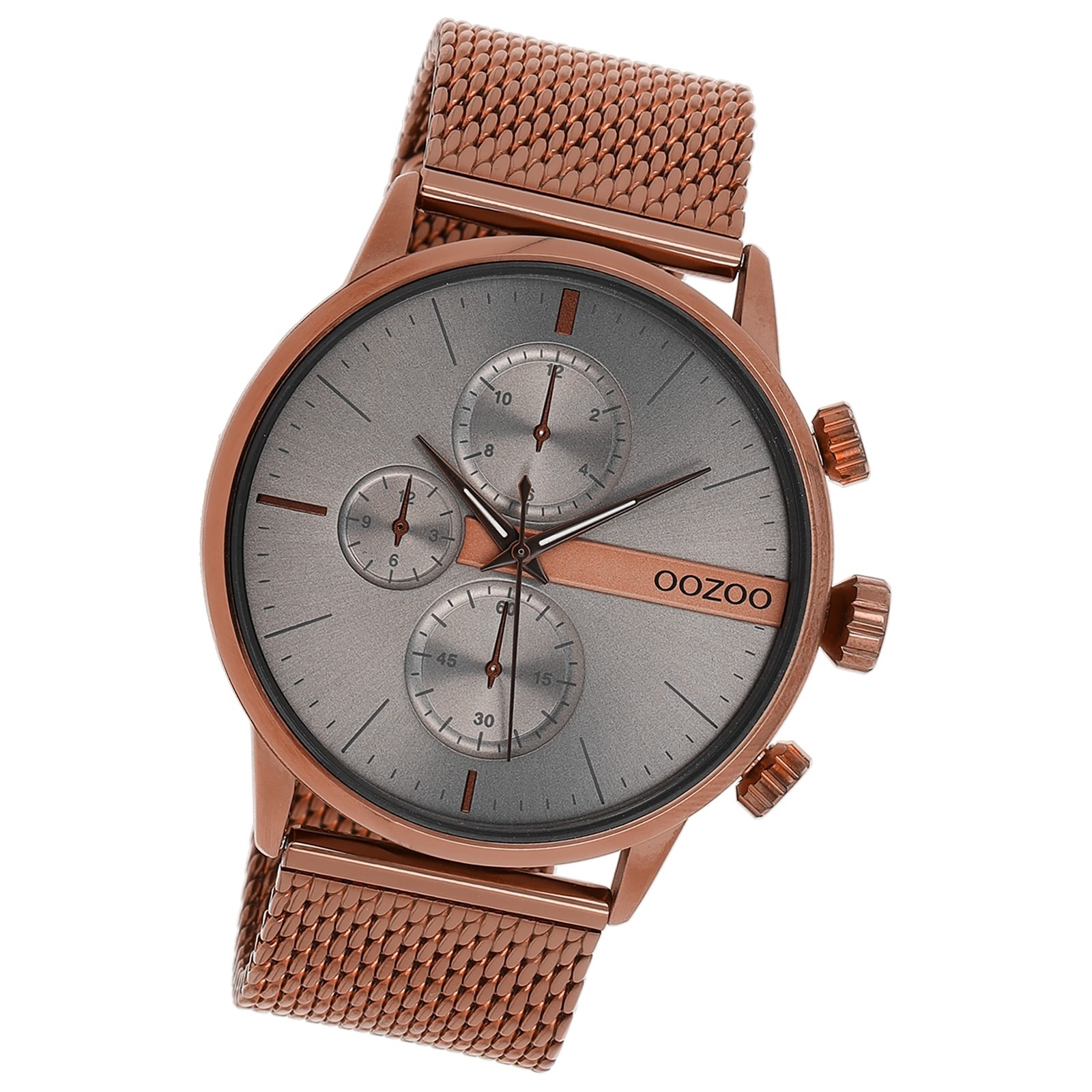 Oozoo Herren Armbanduhr Timepieces Analog Metall Mesh braun UOC11103