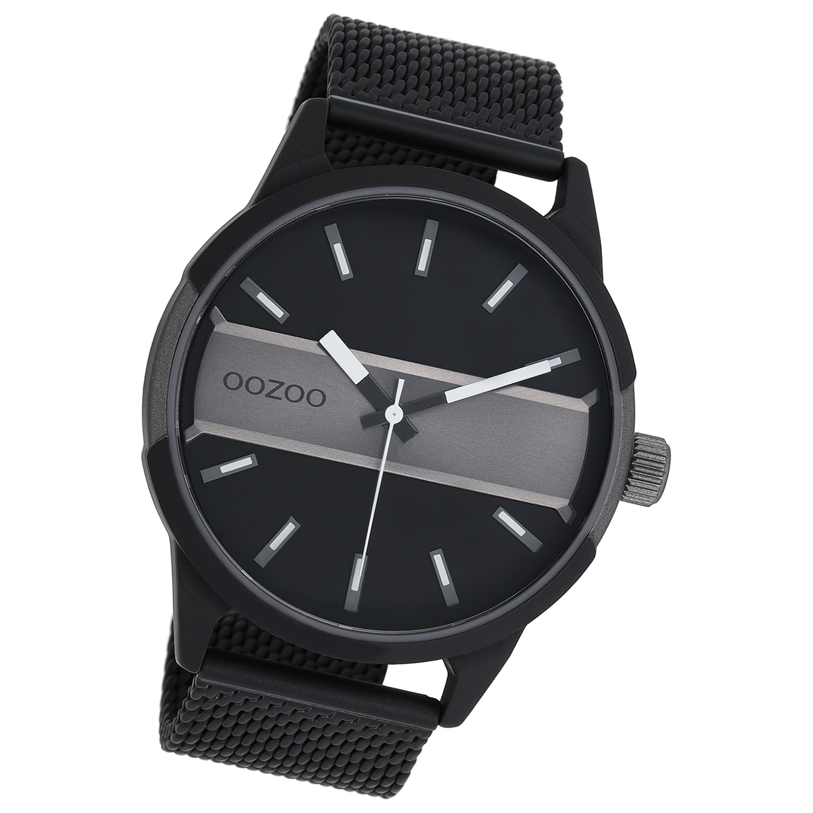 Oozoo Herren Armbanduhr Timepieces Analog Metall Mesh schwarz UOC11109