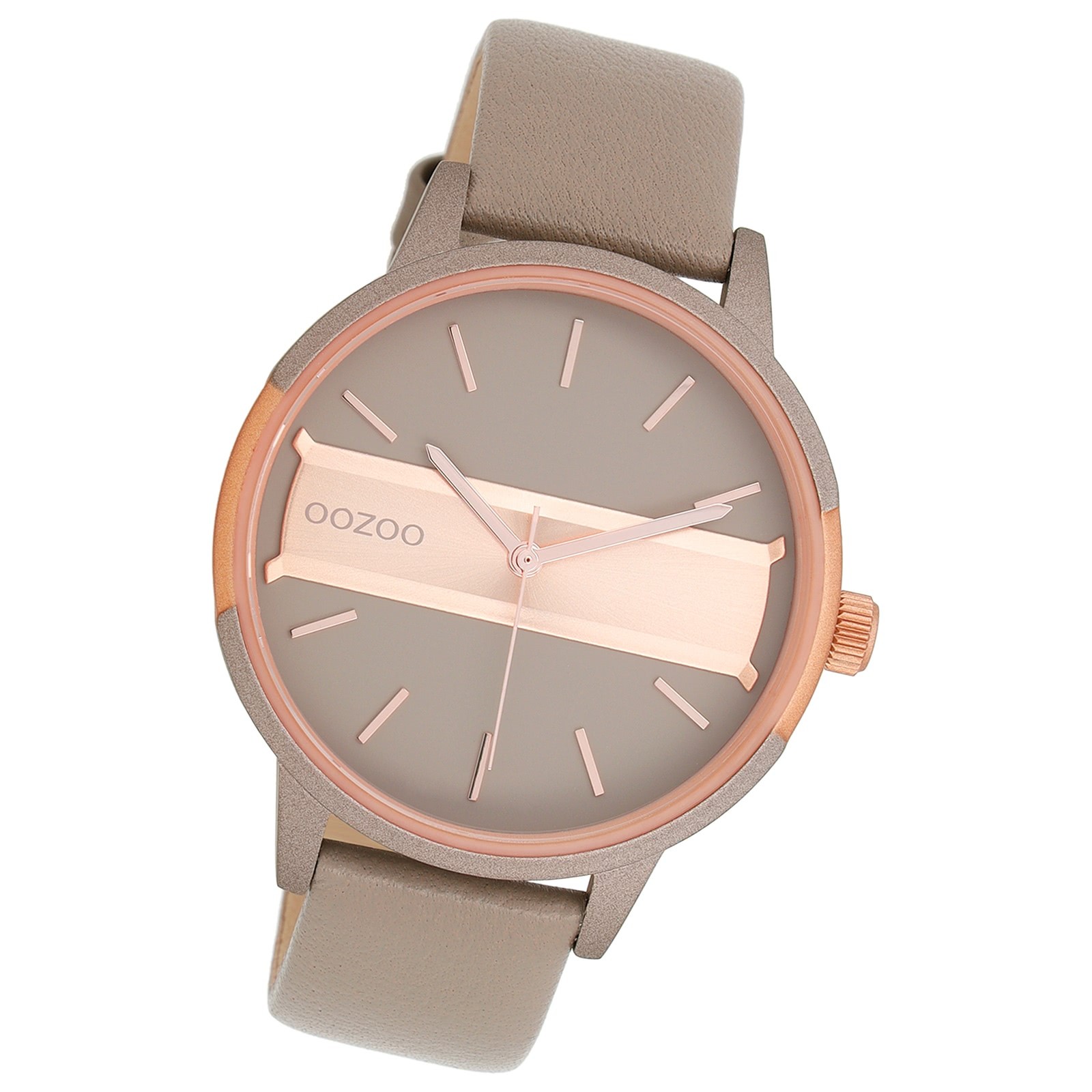 Oozoo Damen Armbanduhr Timepieces Analog Leder taupe braun UOC11153