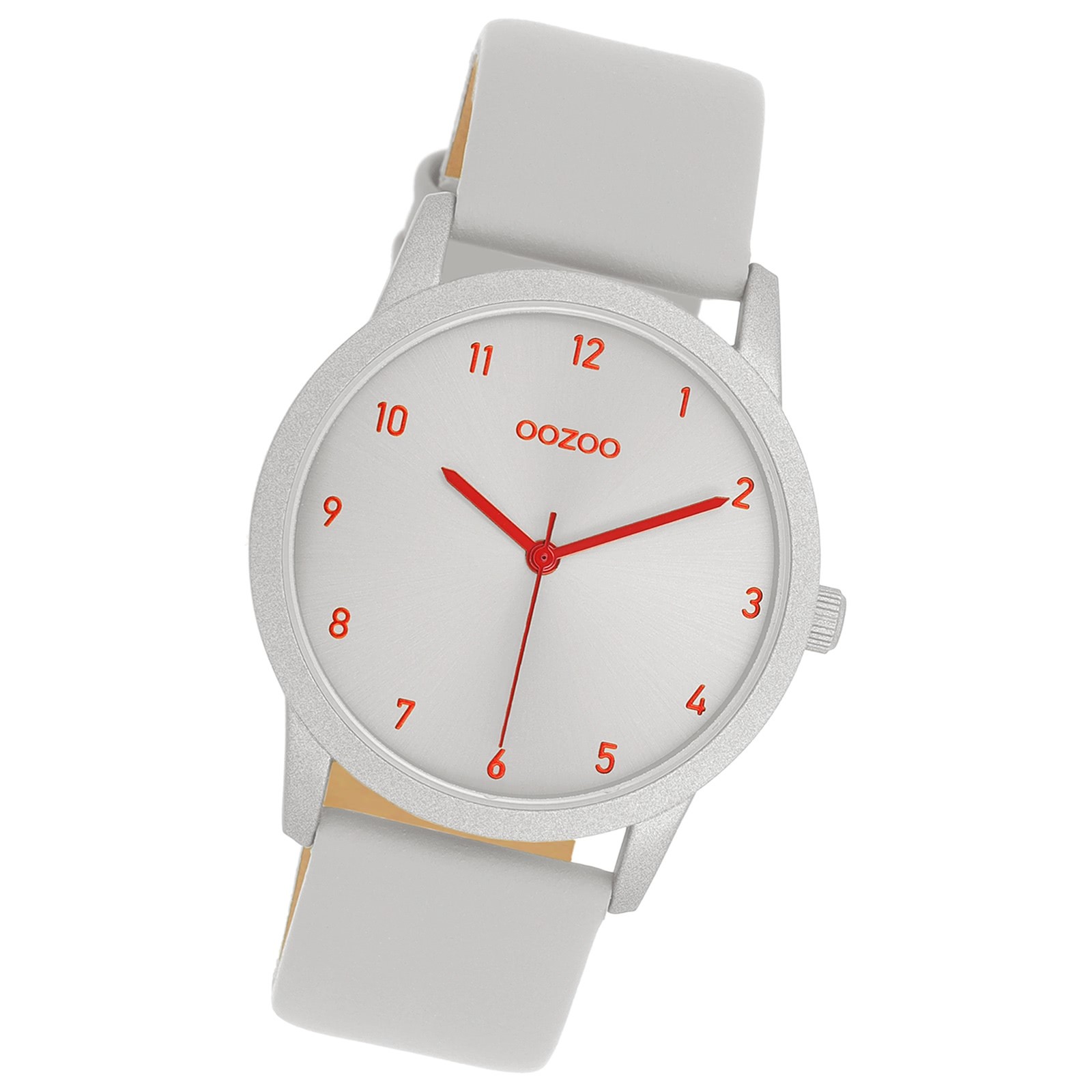 Oozoo Damen Armbanduhr Timepieces Analog Leder grau UOC11166