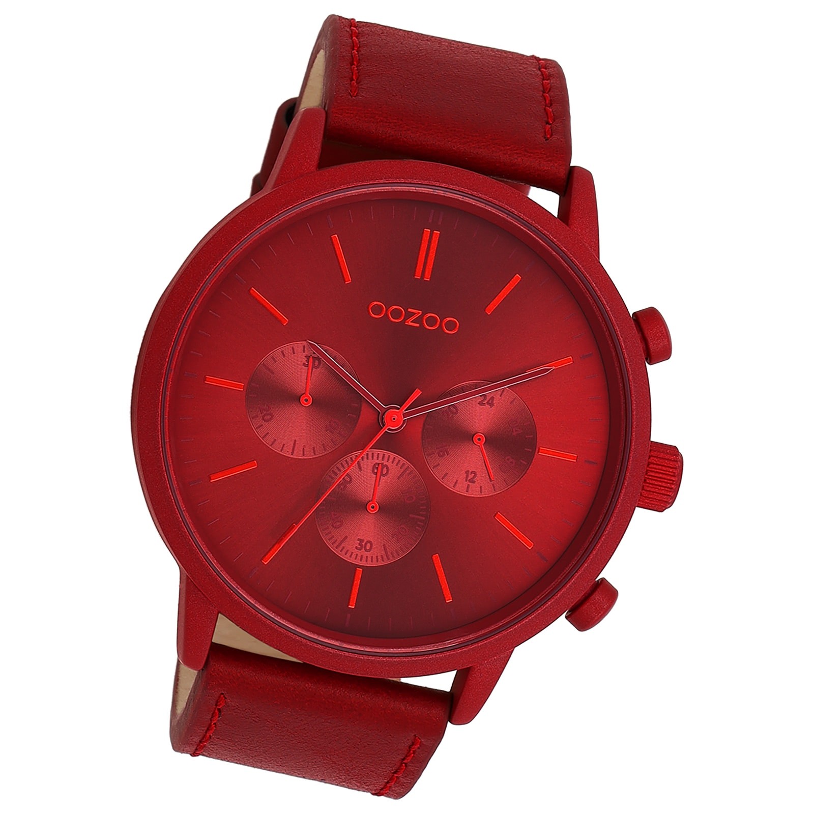 Oozoo Herren Armbanduhr Timepieces Analog Leder rot UOC11207