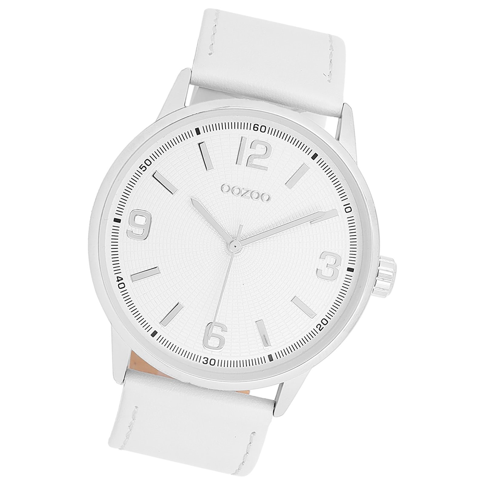 Oozoo Unisex Armbanduhr Timepieces Analog Lederband weiß UOC11500