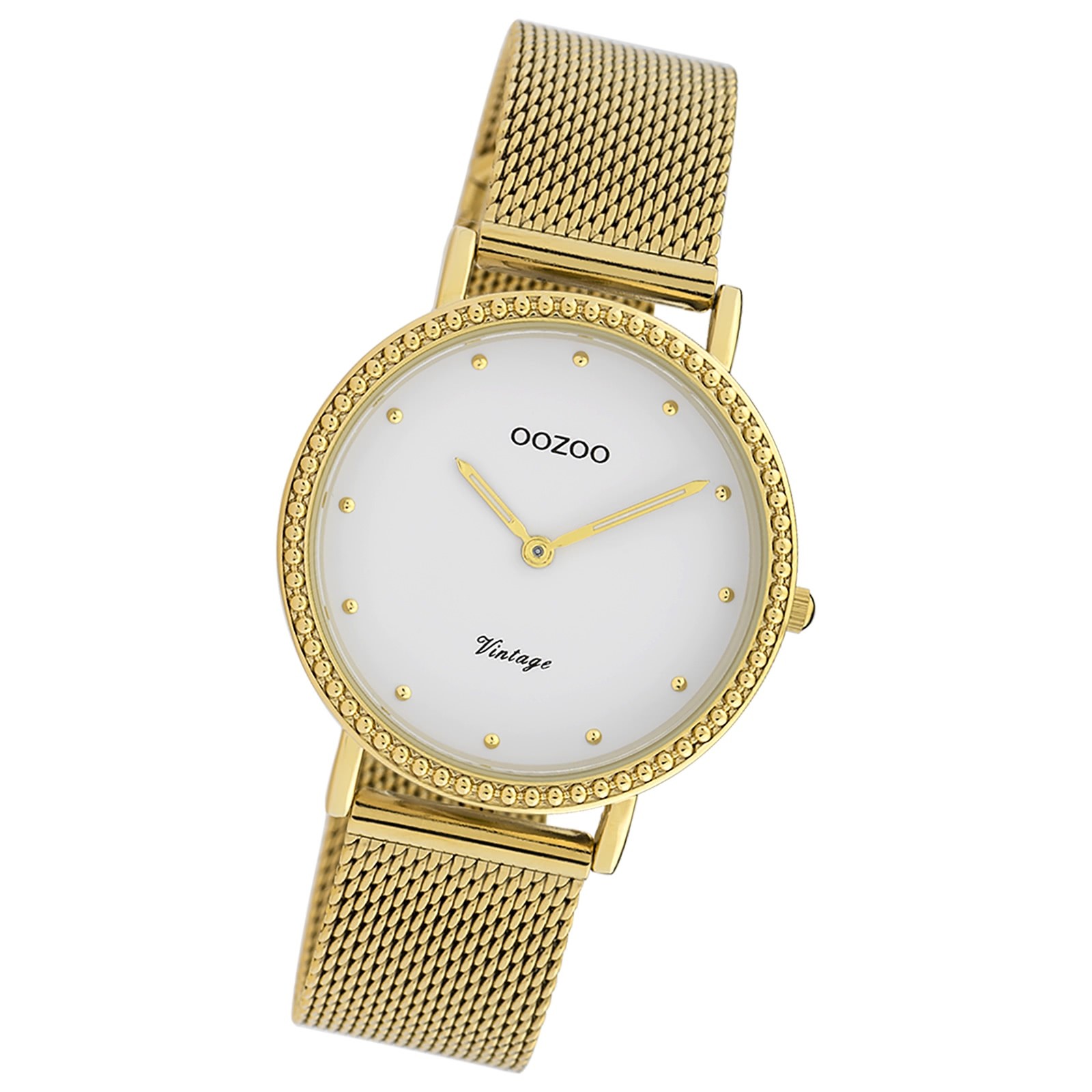 Oozoo Damen Armbanduhr Vintage Series Analog Metall gold UOC20054