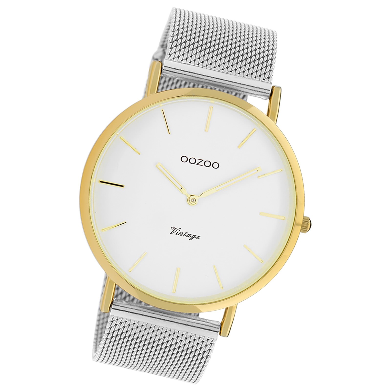 Oozoo Damen Armbanduhr Vintage Series Analog Metall silber UOC20069
