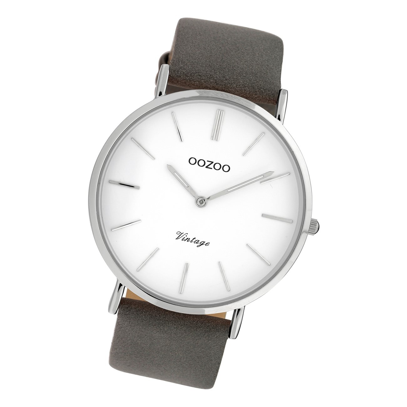 Oozoo Damen Armbanduhr Ultra Slim C20075 Analog Leder grau UOC20075