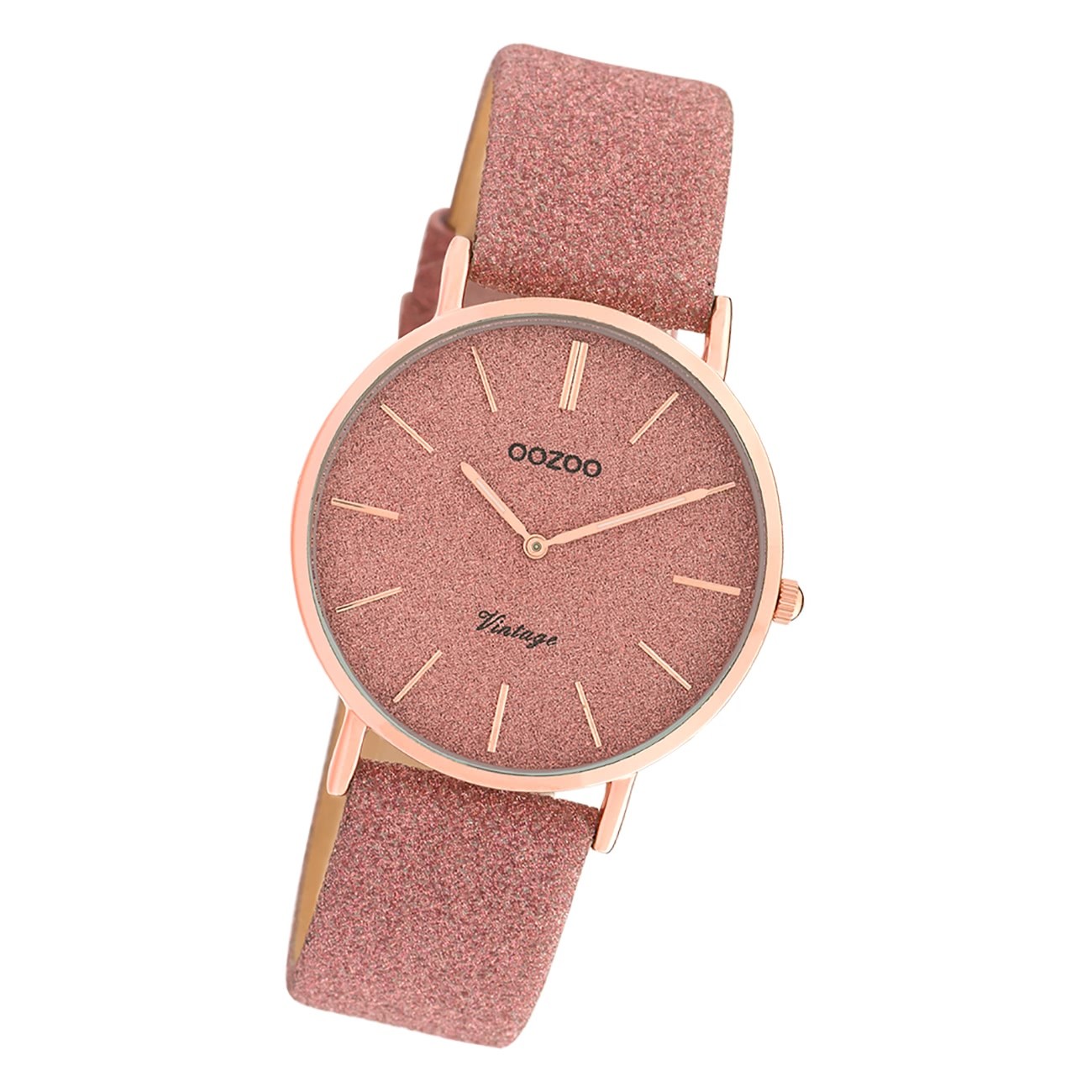 Oozoo Damen Armbanduhr Vintage Series C20201 Analog Leder rosa UOC20201