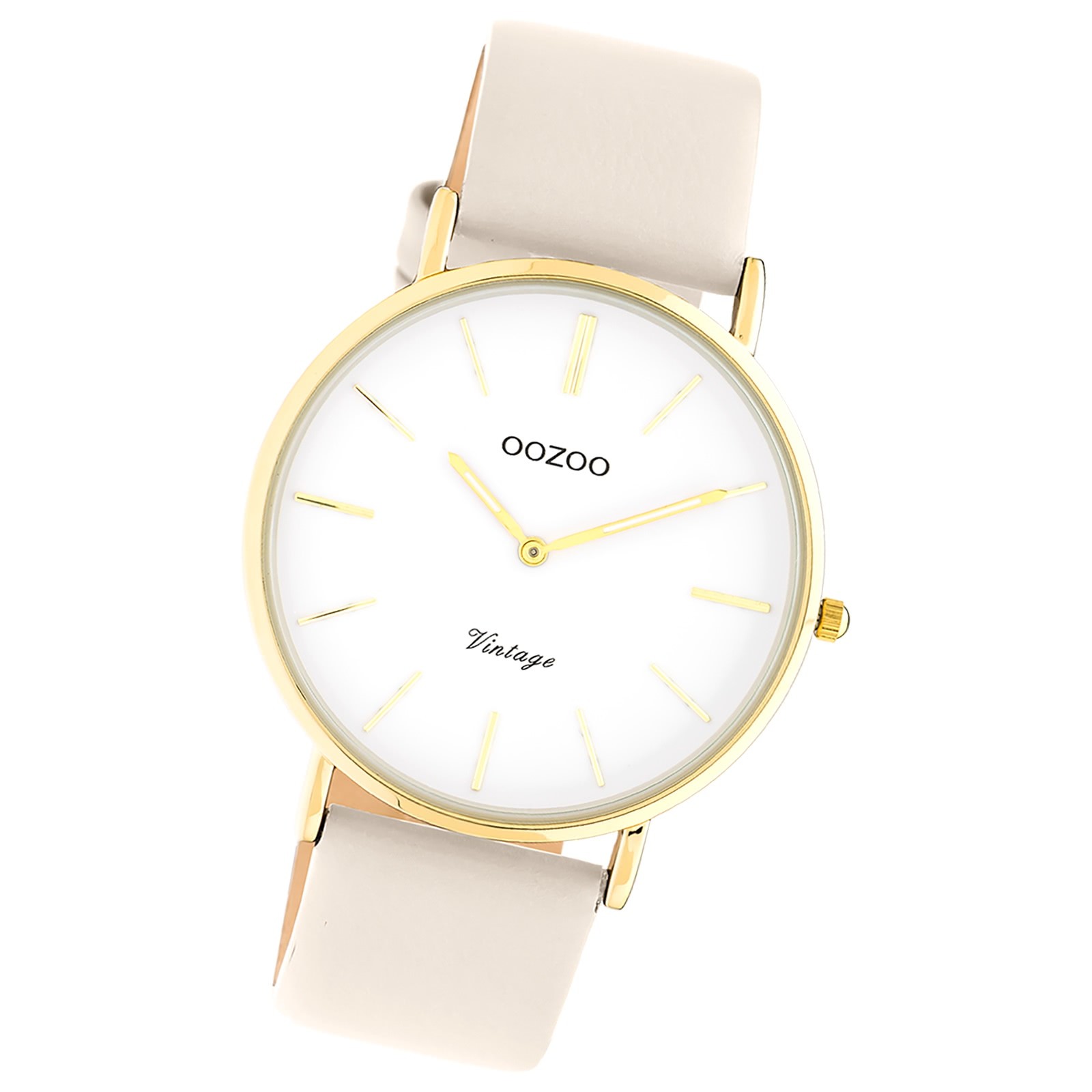 Oozoo Damen Armbanduhr Vintage Series Analog Leder beige UOC20253