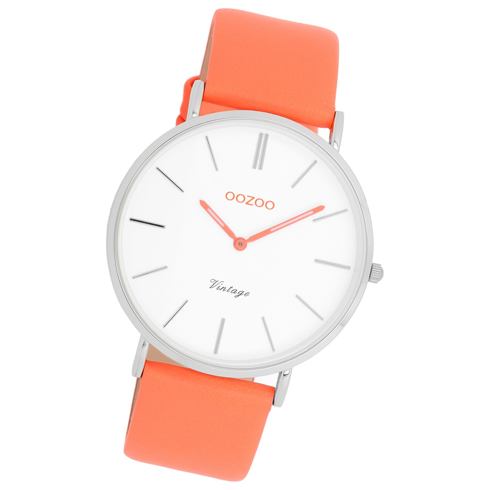 Oozoo Damen Armbanduhr Vintage Analog Leder orange UOC20313