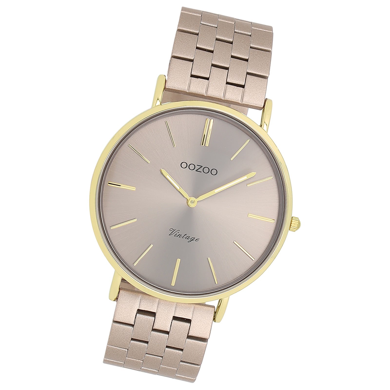 Oozoo Damen Armbanduhr OOZOO Vintage Analog Metallband taupe braun UOC20404