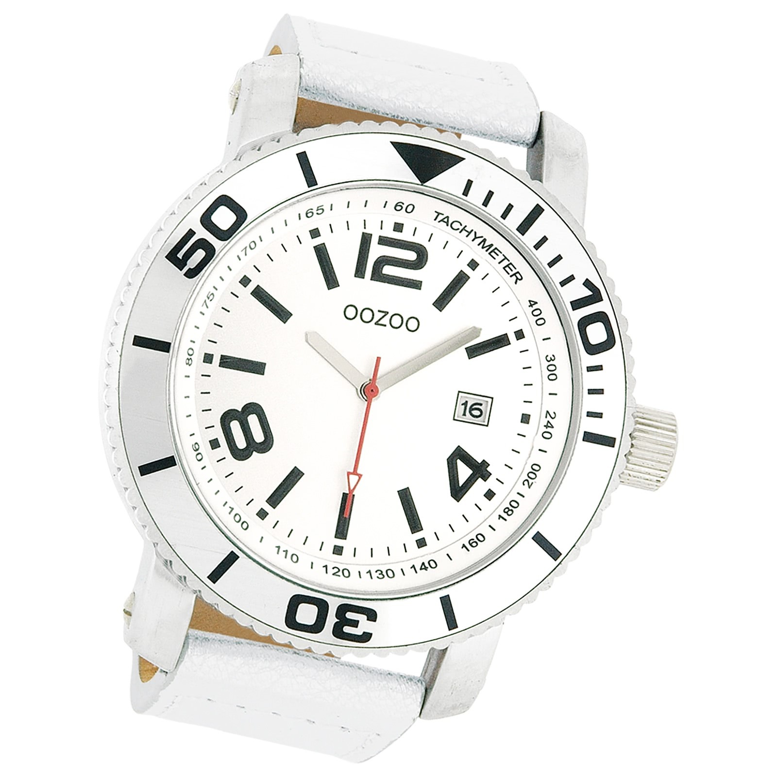 Oozoo Herren Armbanduhr Timepieces Analog Leder weiß UOC2585A