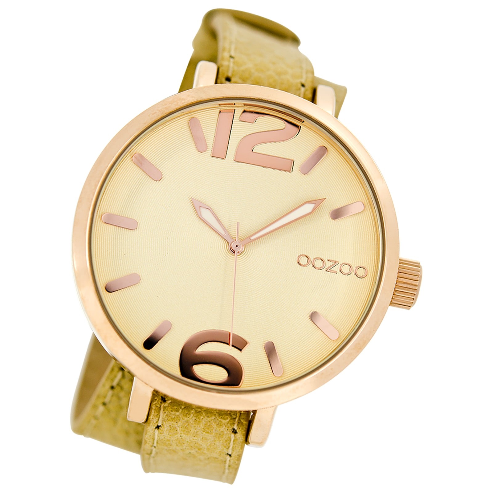 Oozoo Damen-Armbanduhr Mineralglas Quarz Leder beige UOC6835