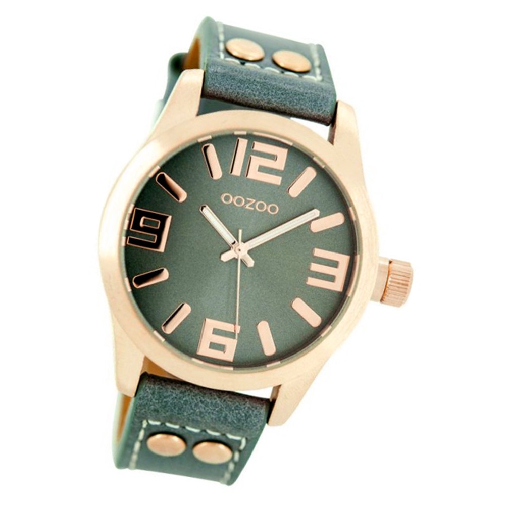 Oozoo Damen-Uhr Timepieces Quarzuhr C8018 Leder-Armband grau UOC8018