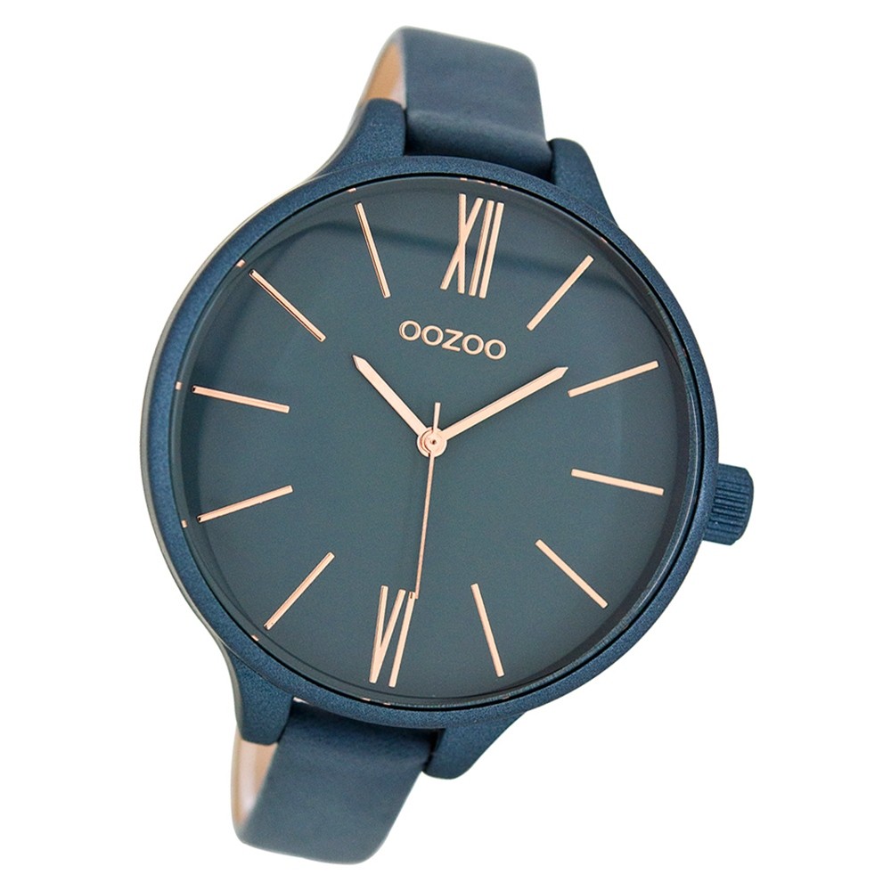 Oozoo Damen Armbanduhr Timepieces C9544 45mm Quarz Leder azurblau UOC9544