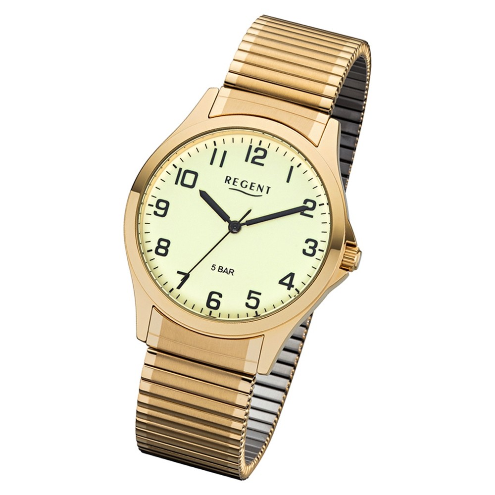 Regent Herren Armbanduhr Analog 1243487 Quarz-Uhr Metall schwarz UR1243487