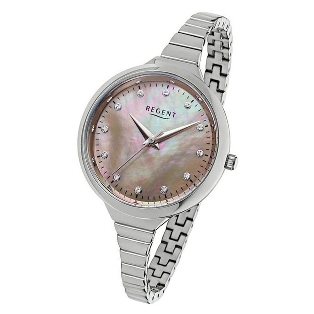 Regent Damen Armbanduhr Analog 2255476 Quarz-Uhr Metall silber UR2255476