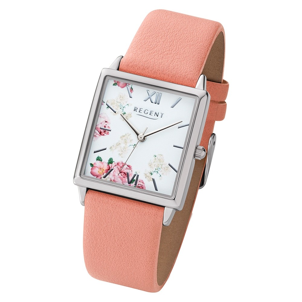 Regent Damen Armbanduhr Analog BA-480 Quarz-Uhr Leder rosa URBA480