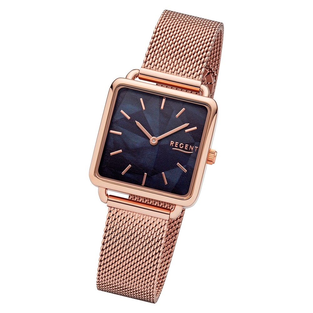 Regent Damen Armbanduhr Analog BA-510 Quarz-Uhr Metall rosegold URBA510