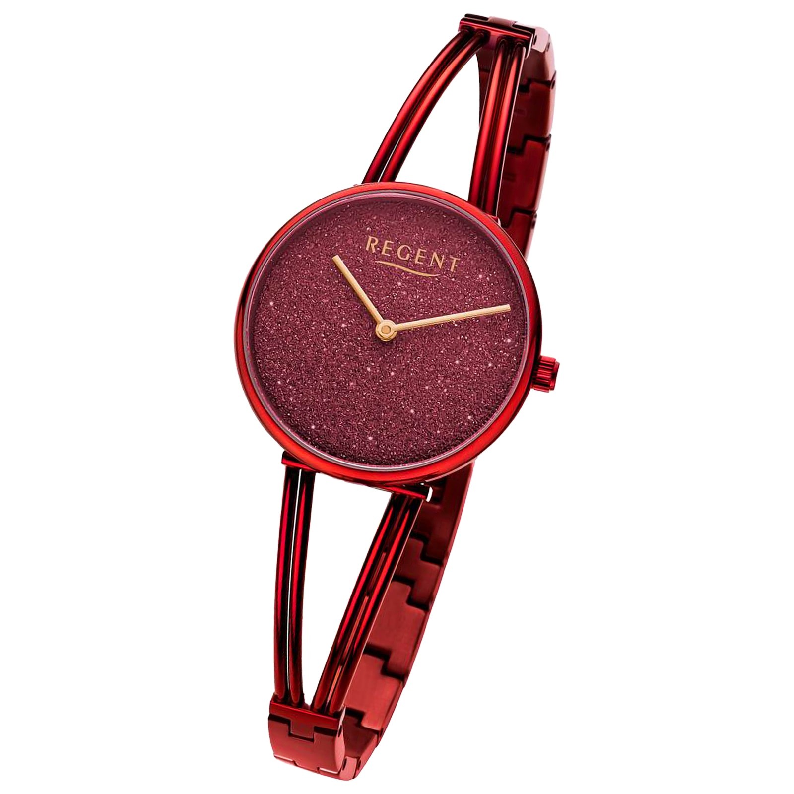 Regent Metallarmband URBA683 Damen rot Armbanduhr Analog