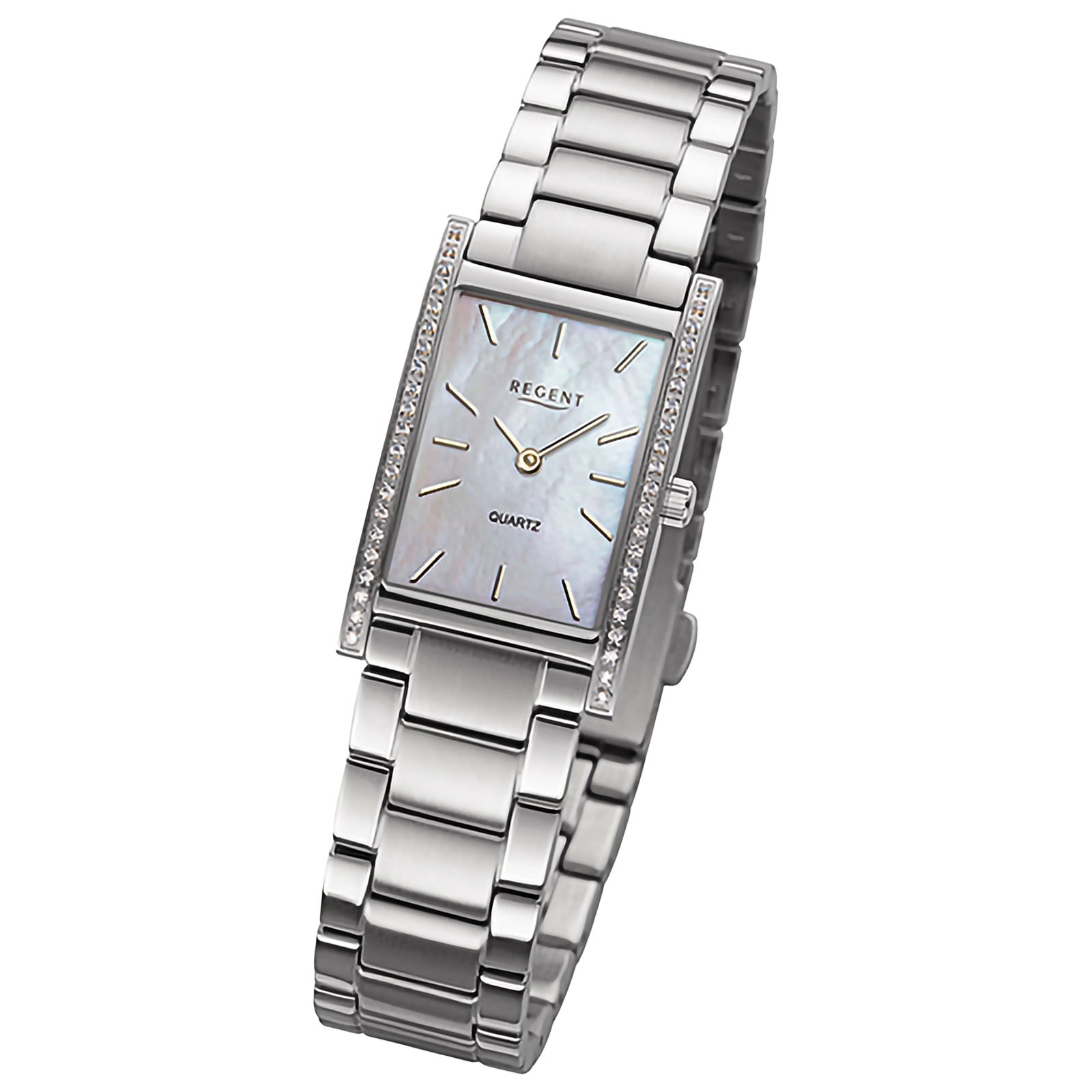 Regent Damenuhr Edelstahl-Armbanduhr Analog Metallarmband silber URBA865