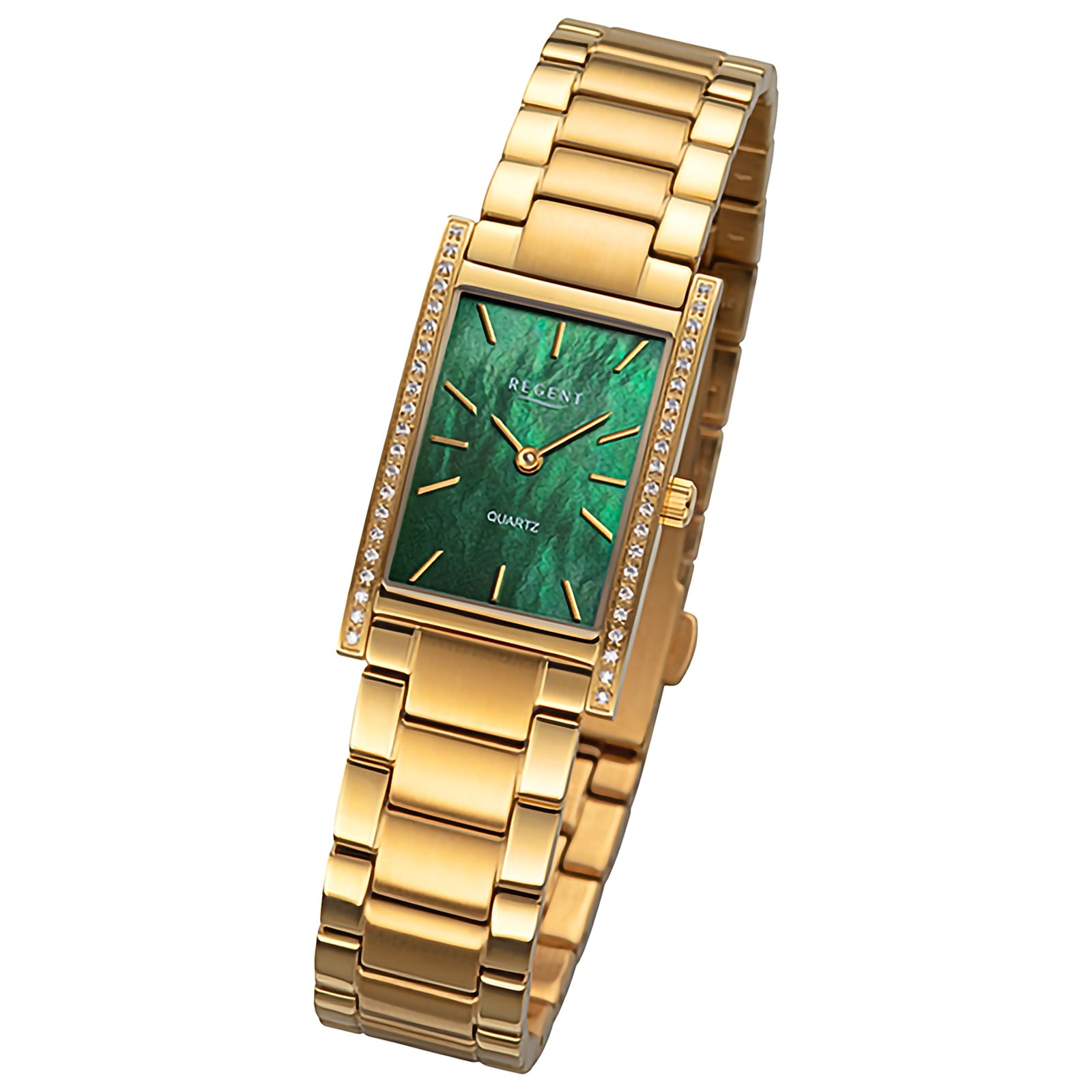 Regent Damenuhr Edelstahl-Armbanduhr Analog Metallarmband gold URBA868