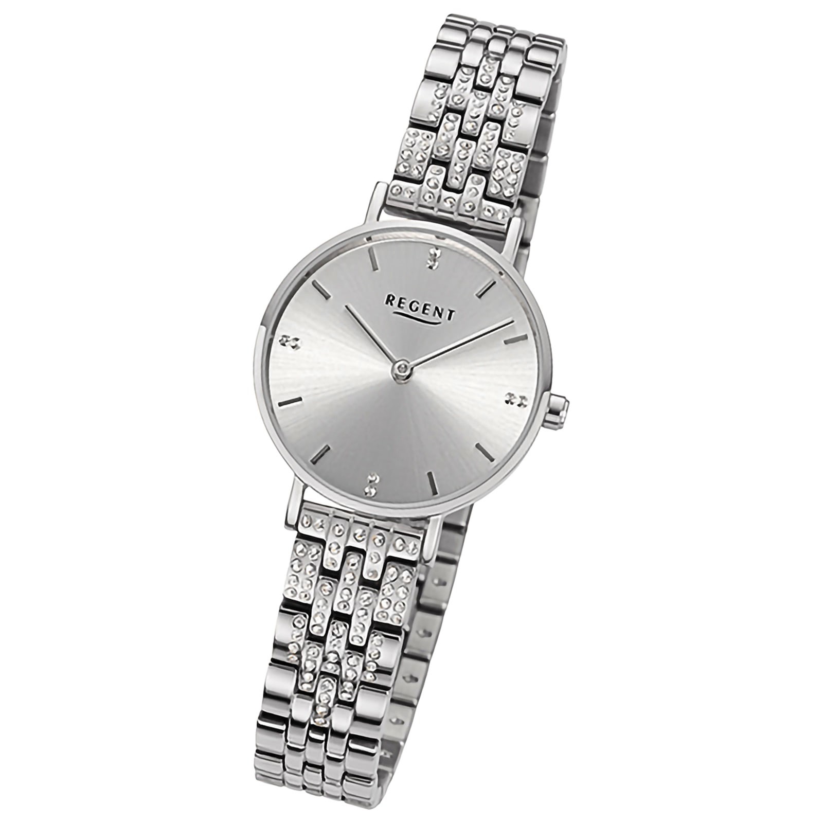 Regent Damenuhr Edelstahl-Armbanduhr Analog Metallarmband silber URBA872