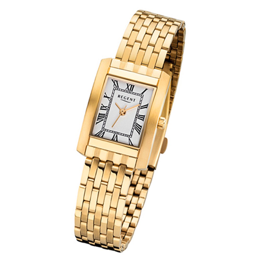 Regent Damen-Armbanduhr 32-F-1051 Quarz-Uhr Edelstahl-Armband gold URF1051