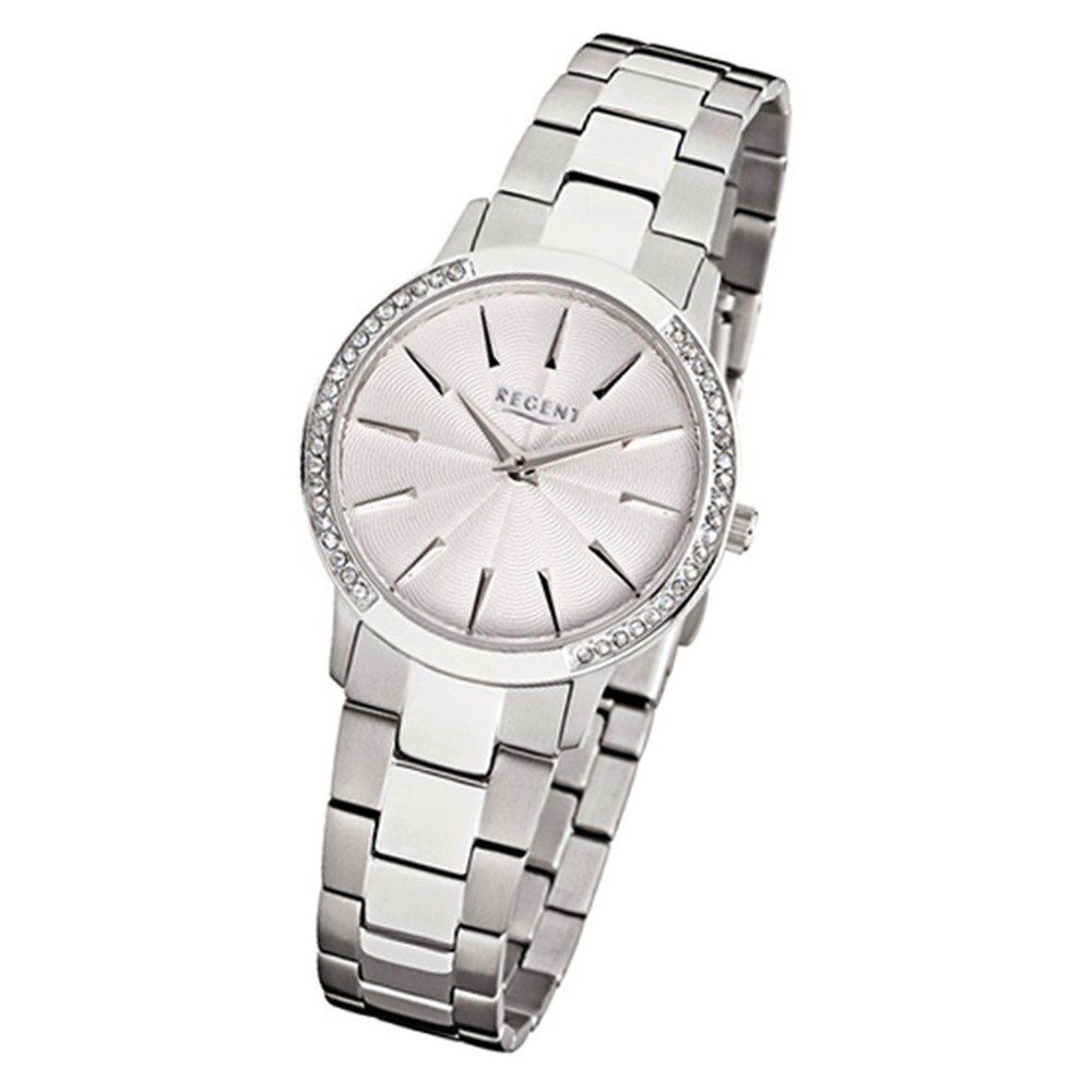 Regent Damen-Armbanduhr 32-F-1054 Quarz-Uhr Edelstahl-Armband silber URF1054