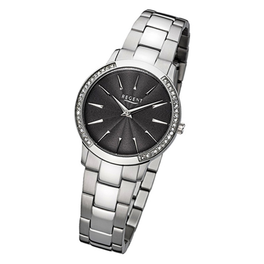 Regent Damen-Armbanduhr 32-F-1057 Quarz-Uhr Edelstahl-Armband silber URF1057