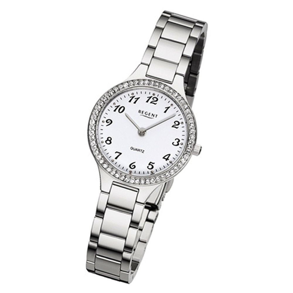 Regent Damen-Armbanduhr 32-F-1061 Quarz-Uhr Edelstahl-Armband silber URF1061