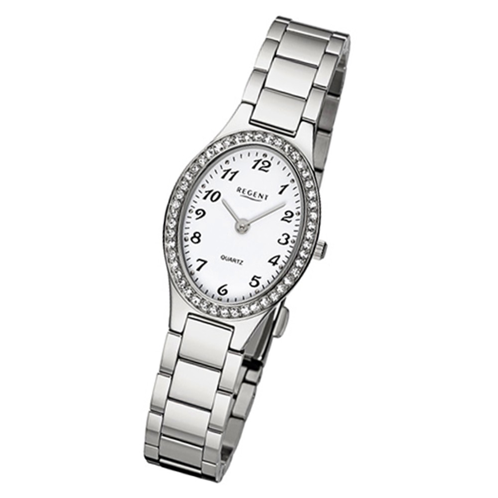 Regent Damen-Armbanduhr 32-F-1065 Quarz-Uhr Edelstahl-Armband silber URF1065