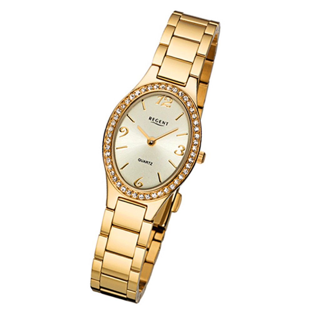 Regent Damen-Armbanduhr 32-F-1067 Quarz-Uhr Edelstahl-Armband gold URF1067