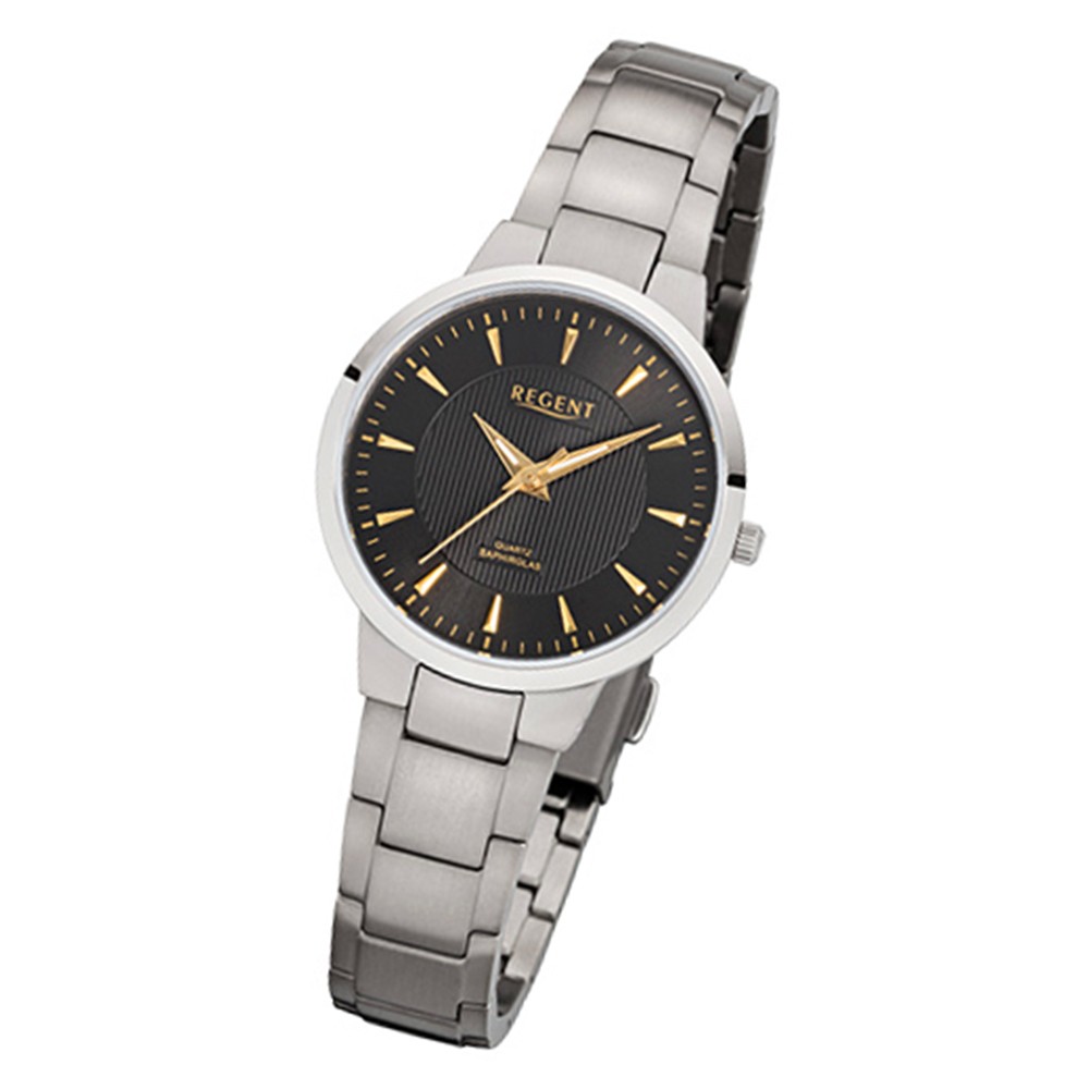 Regent Damen-Armbanduhr 32-F-1090 Quarz-Uhr Titan-Armband silber URF1090