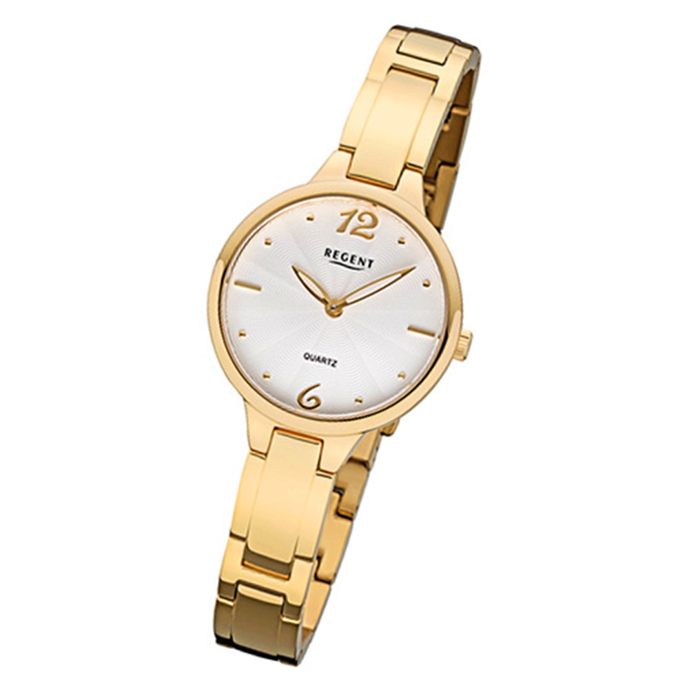 Regent Damen-Armbanduhr 32-F-1096 Quarz-Uhr Titan-Armband gold URF1096