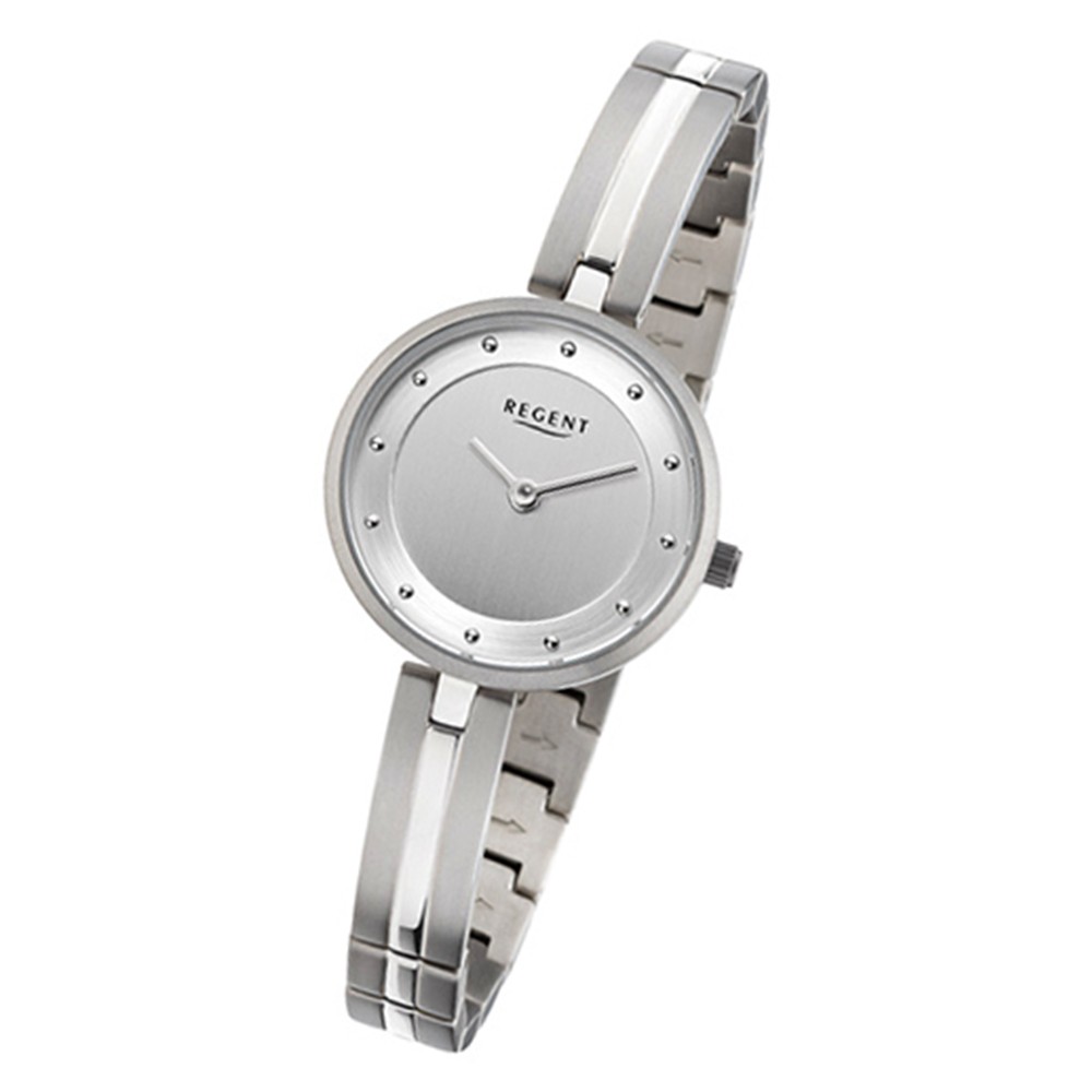 Regent Damen-Armbanduhr 32-F-1099 Quarz-Uhr Titan-Armband silber URF1099