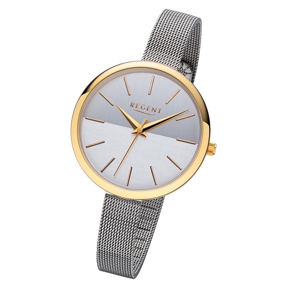 Regent Damen Armbanduhr Analog F-1171 Quarz-Uhr Metall silber URF1171