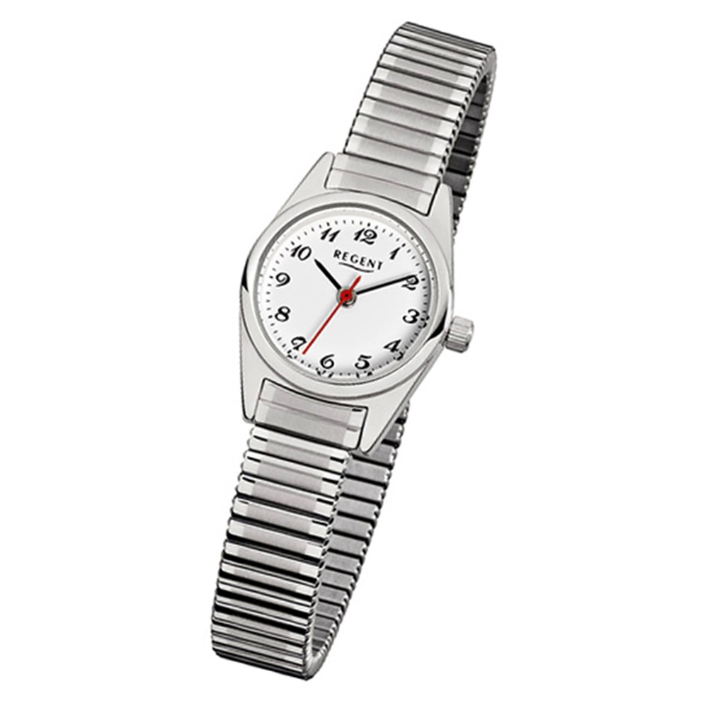 Regent Damen-Armbanduhr F-270 Quarz-Uhr Stahl-Armband silber URF270