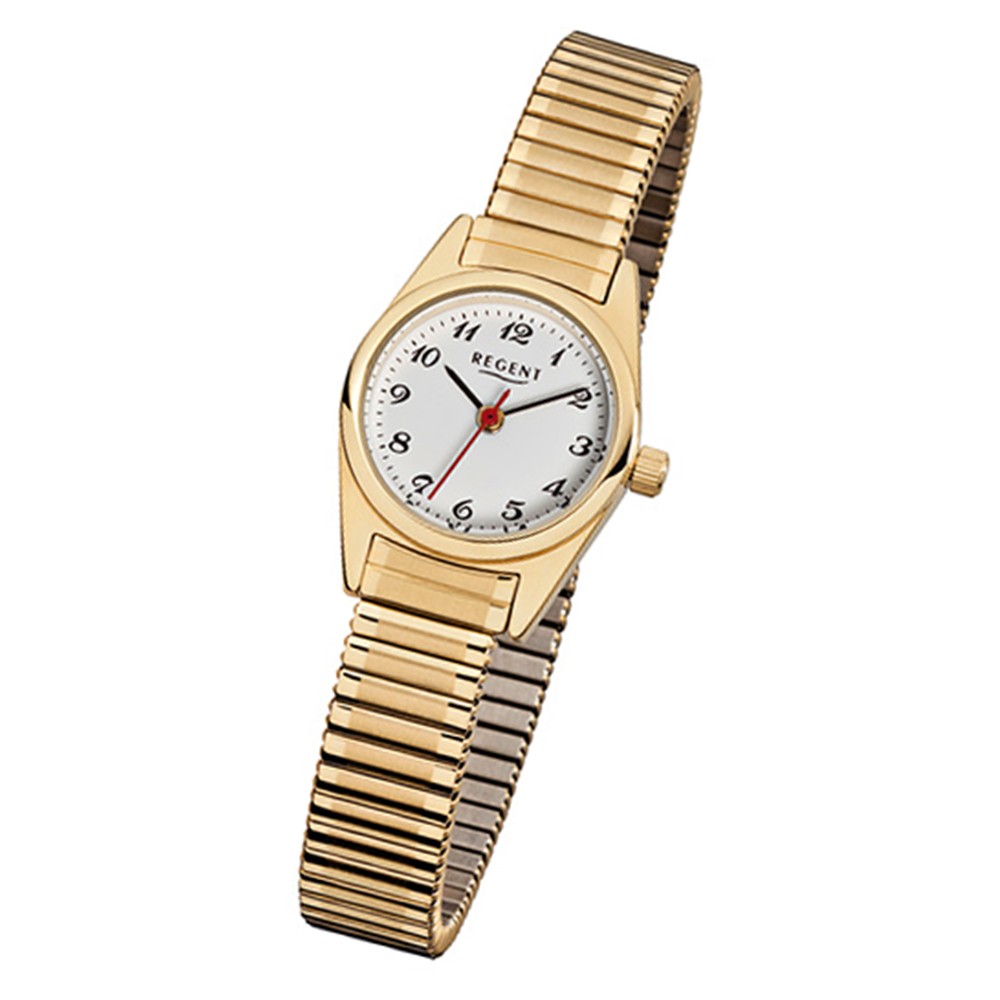 Regent Damen-Armbanduhr F-271 Quarz-Uhr Stahl-Armband gold URF271