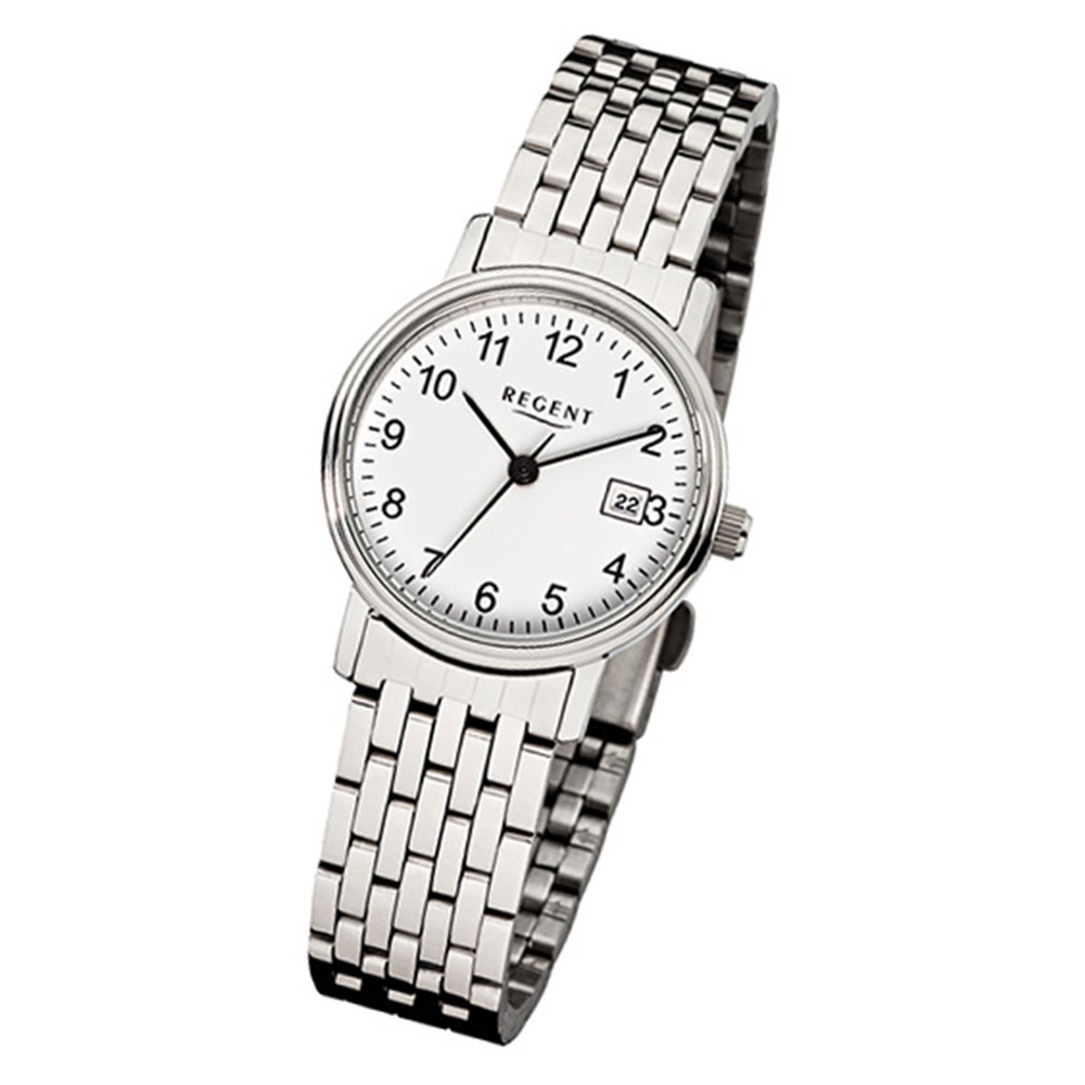 Regent Damen-Armbanduhr Mineralglas Quarz Edelstahl silber URF598