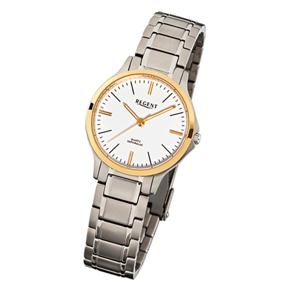 Regent Damen-Armbanduhr F-903 Quarz-Uhr Titan-Armband silber URF903