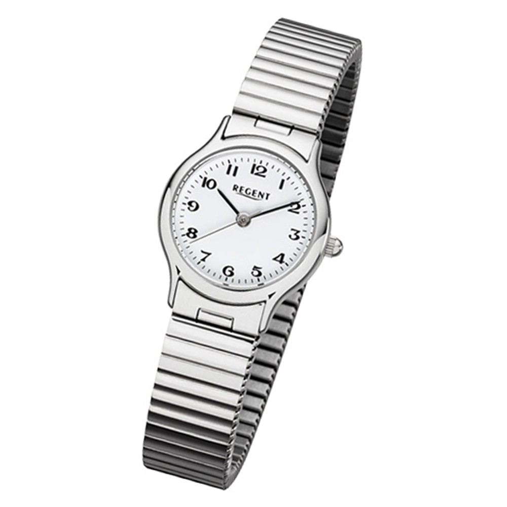 Regent Damen-Armbanduhr F-973 Quarz-Uhr Mini Stahl-Armband silber URF973
