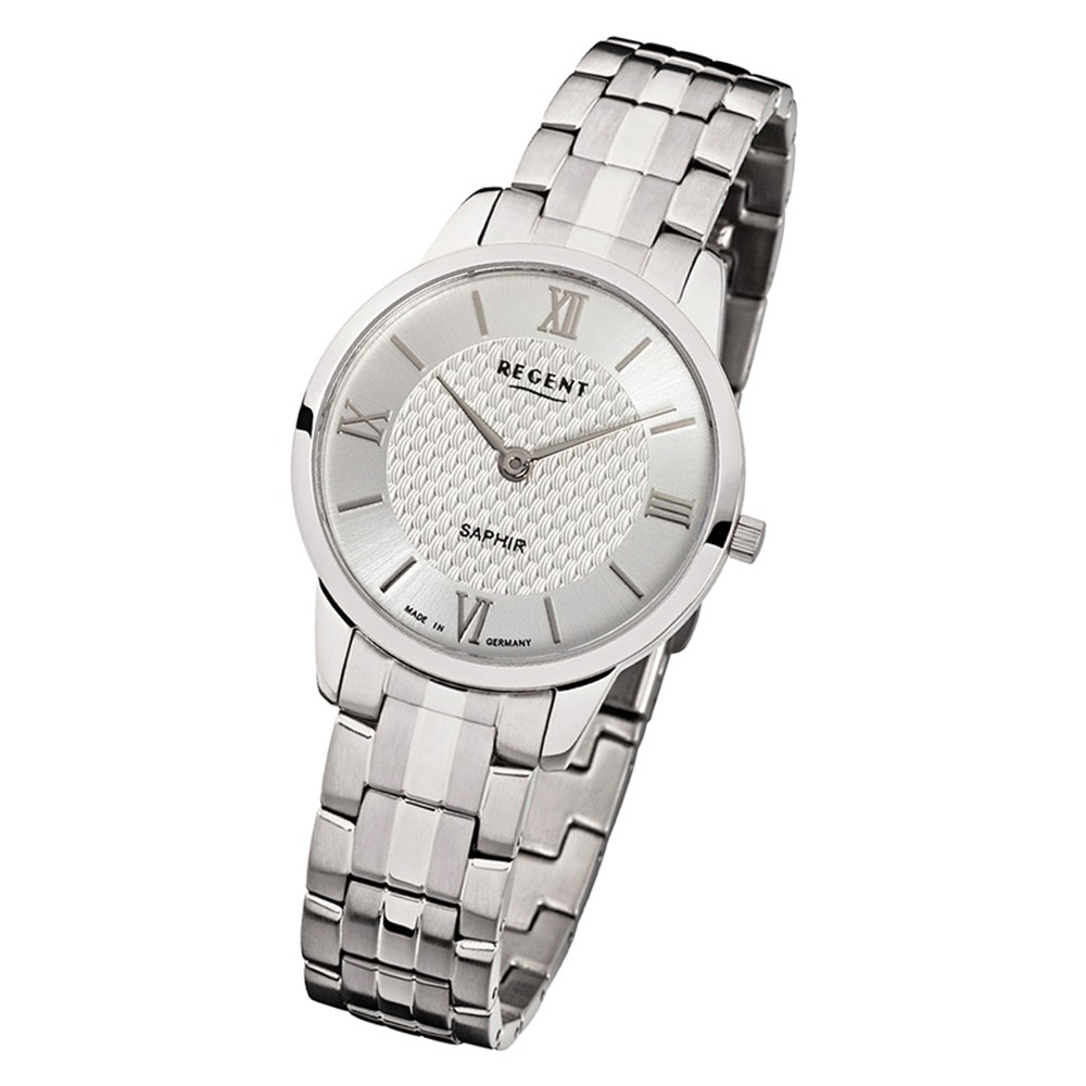 Regent Damen Armbanduhr Analog GM-1413 Quarz-Uhr Metall silber URGM1413
