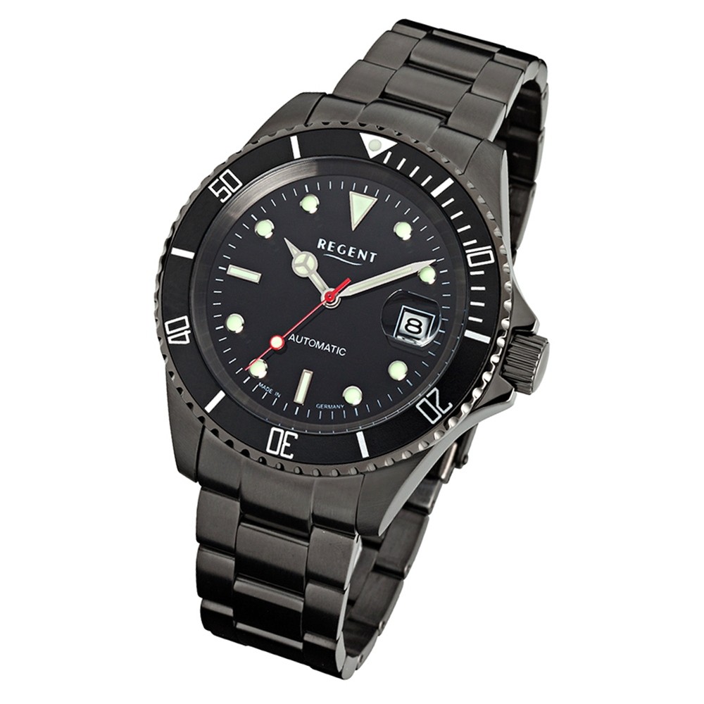 Regent Herren Armbanduhr Analog GM-1448 Automatik-Uhr Metall schwarz URGM1448