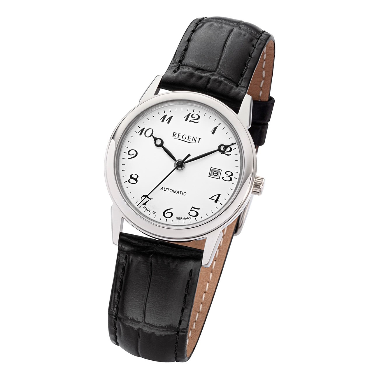 Regent Damen Armbanduhr Analog GM-2114 Automatik Lederband schwarz URGM2114