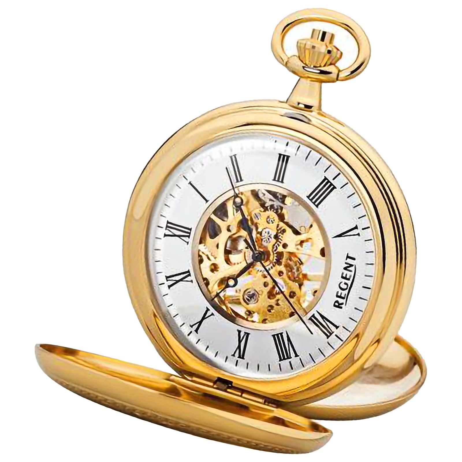 Regent Herren Taschenuhr Analog Gehäuse gold URP703