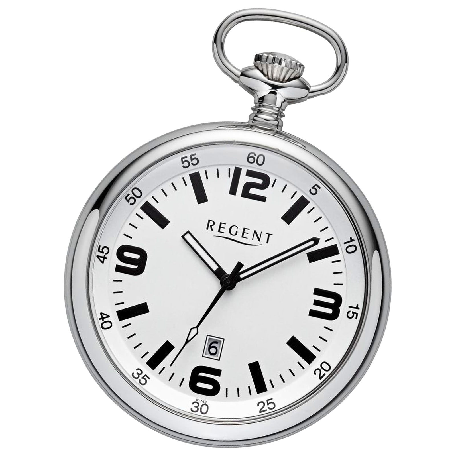 Regent Herren Taschenuhr Analog Gehäuse silber URP743